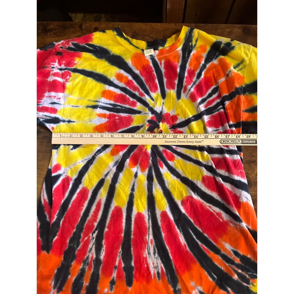 Hanes Tie Dye T-Shirt Womens XL Multi-Color Excellent Spiral Sunburst Cotton - Picture 4 of 6